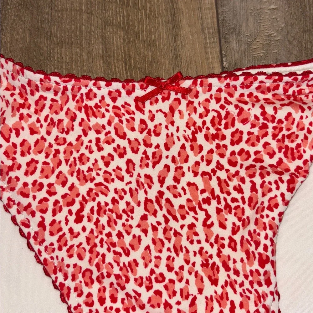 PINK By Frankies Bikinis Red Leopard Print Bikini
